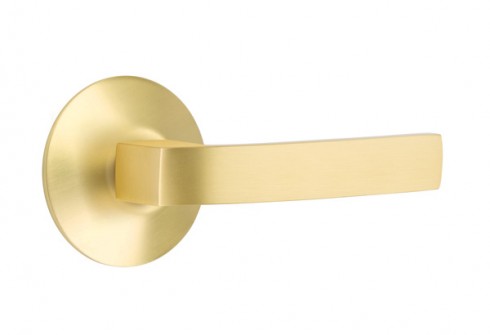 Emtek Breslin Lever Modern Rosette Privacy RH, Satin Brass