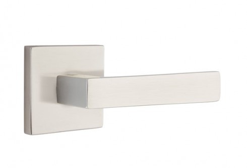 Emtek Dumont Lever Square Rosette Privacy RH, Satin Nickel