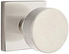 Emtek Round Knob Square Rosette Privacy RH, Satin Nickel