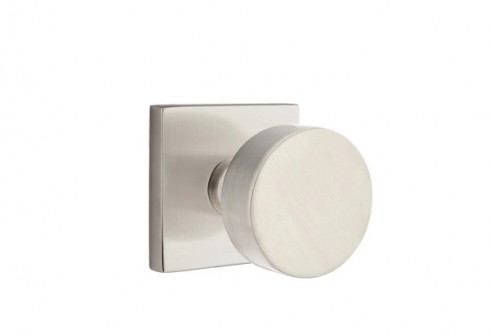 Emtek Round Knob Square Rosette Privacy LH, Satin Nickel