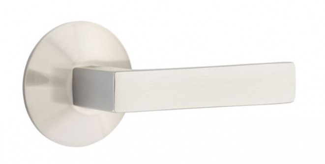 Emtek Dumont Lever Modern Rosette Passage RH, Satin Nickel