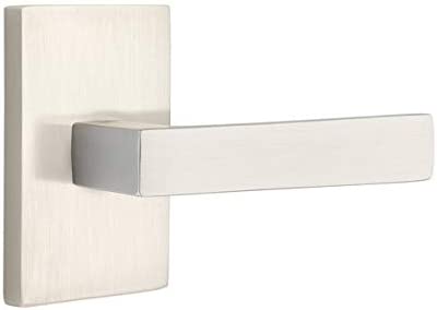 Emtek Dumont Lever Modern Rect. Rosette Passage LH, Satin Nickel