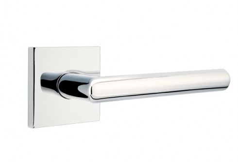 Emtek Stuttgart Lever Square Rosette Passage LH, Polished Chrome