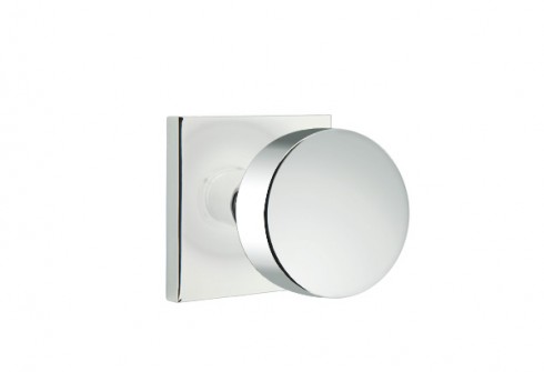 Emtek Round Knob Square Rosette Passage LH, Polished Chrome