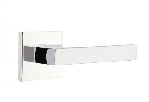 Emtek Dumont Lever Square Rosette Privacy RH, Polished Chrome