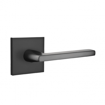 Emtek Helios Lever Square Rosette Privacy RH, Flat Black