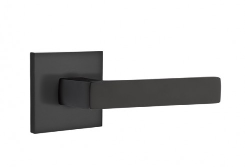 Emtek Dumont Lever Modern Rosette Privacy RH, Flat Black