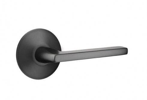 Emtek Helios Lever Modern Rosette Passage LH, Flat Black