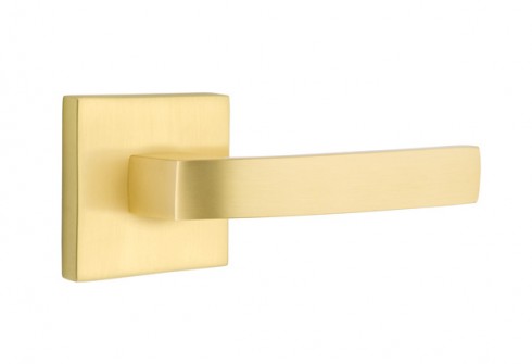 Emtek Breslin Lever Square Rosette Dummy, Satin Brass