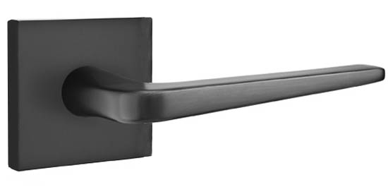 Emtek Athena Lever Square Rosette Privacy LH, Flat Black