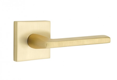 Emtek Helios Lever Square Rosette Dummy, Satin Brass