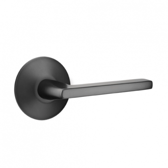 Emtek Helios Lever Modern Rosette Privacy LH, Flat Black