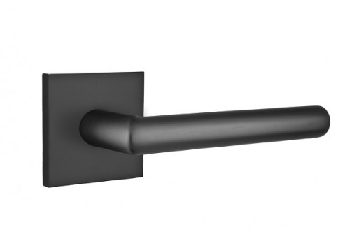 Emtek Stuttgart Lever Square Rosette Dummy, Flat Black