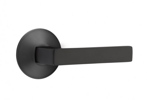 Emtek Dumont Lever Modern Rosette Privacy LH, Flat Black
