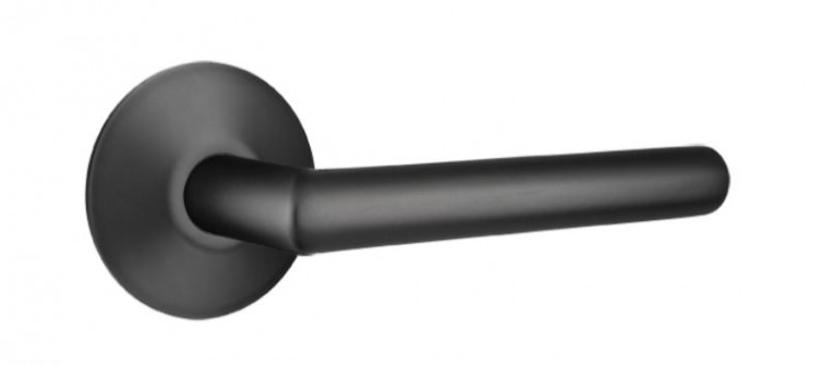 Emtek Stuttgart Lever Modern Rosette Privacy RH, Flat Black