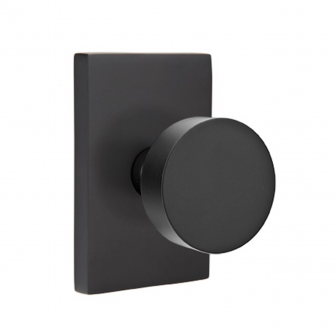 Emtek Bristol Glass Knob Wishire Rosette Privacy, Polished Nickel