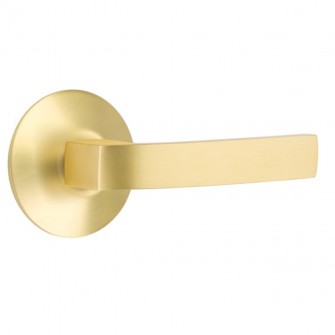 Emtek Breslin Lever Modern Rosette Passage RH, Satin Brass