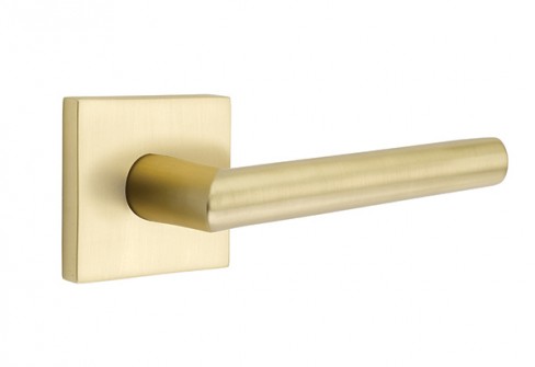 Emtek Stuttgart Lever Square Rosette Privacy LH, Satin Brass