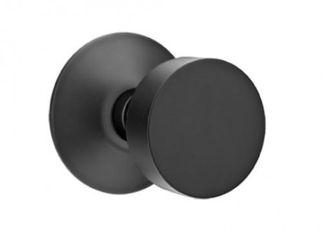Emtek Round Knob Modern Rosette Privacy RH, Flat Black