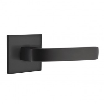 Emtek Breslin Lever Square Rosette Privacy LH, Flat Black