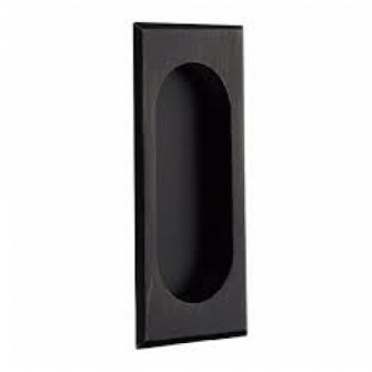 EMTEK FLUSH PULL RECTANGULAR PASSAGE FLAT BLACK (US19) 2201