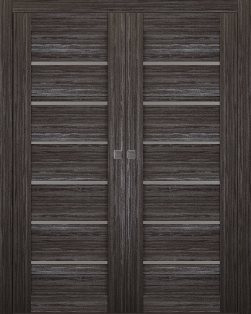 Alba Gray Oak Double pocket doors
