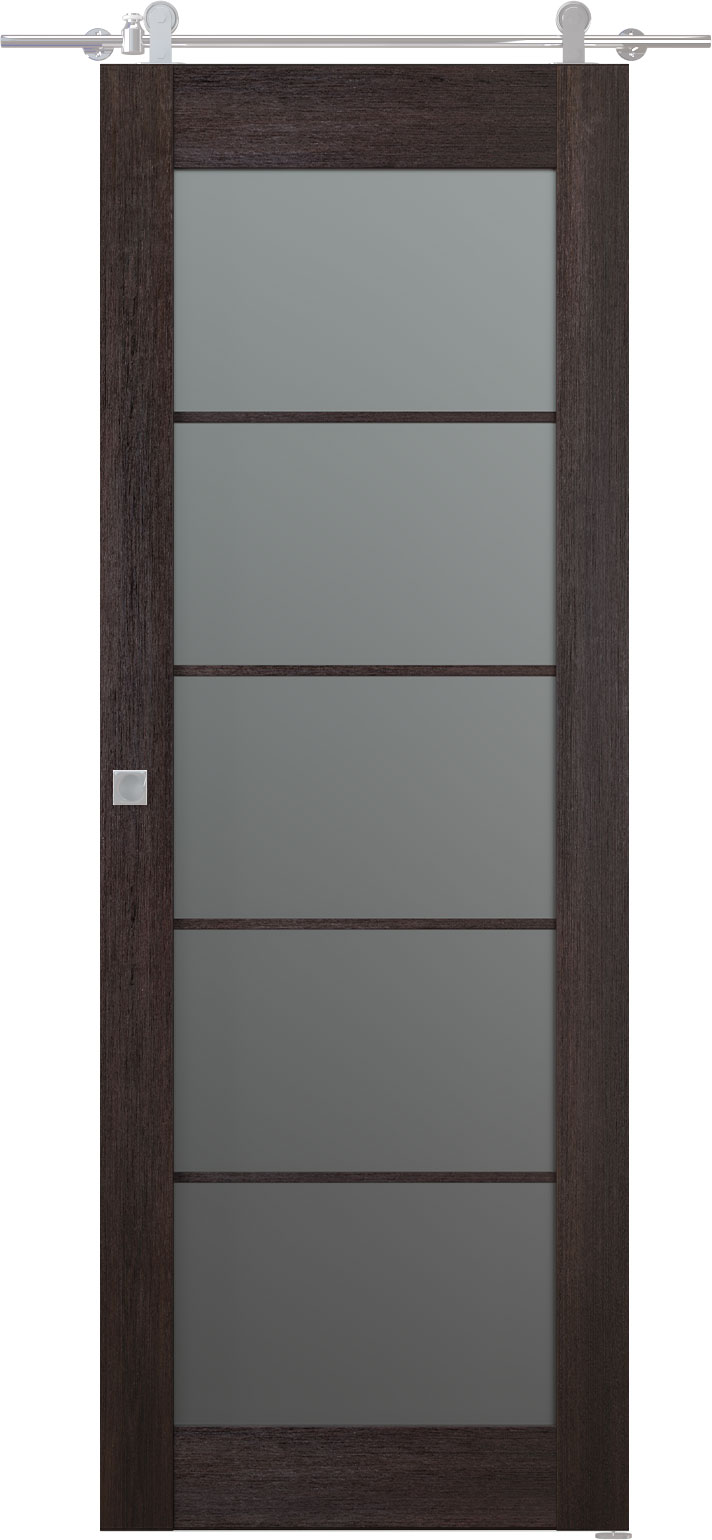 Avon 5 Lite Vetro Veralinga Oak Barn doors
