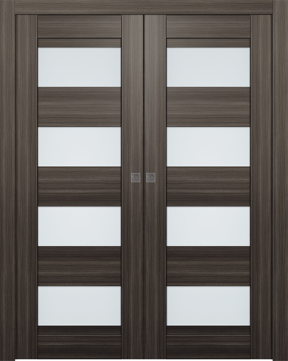 Della Vetro Gray Oak Double pocket doors