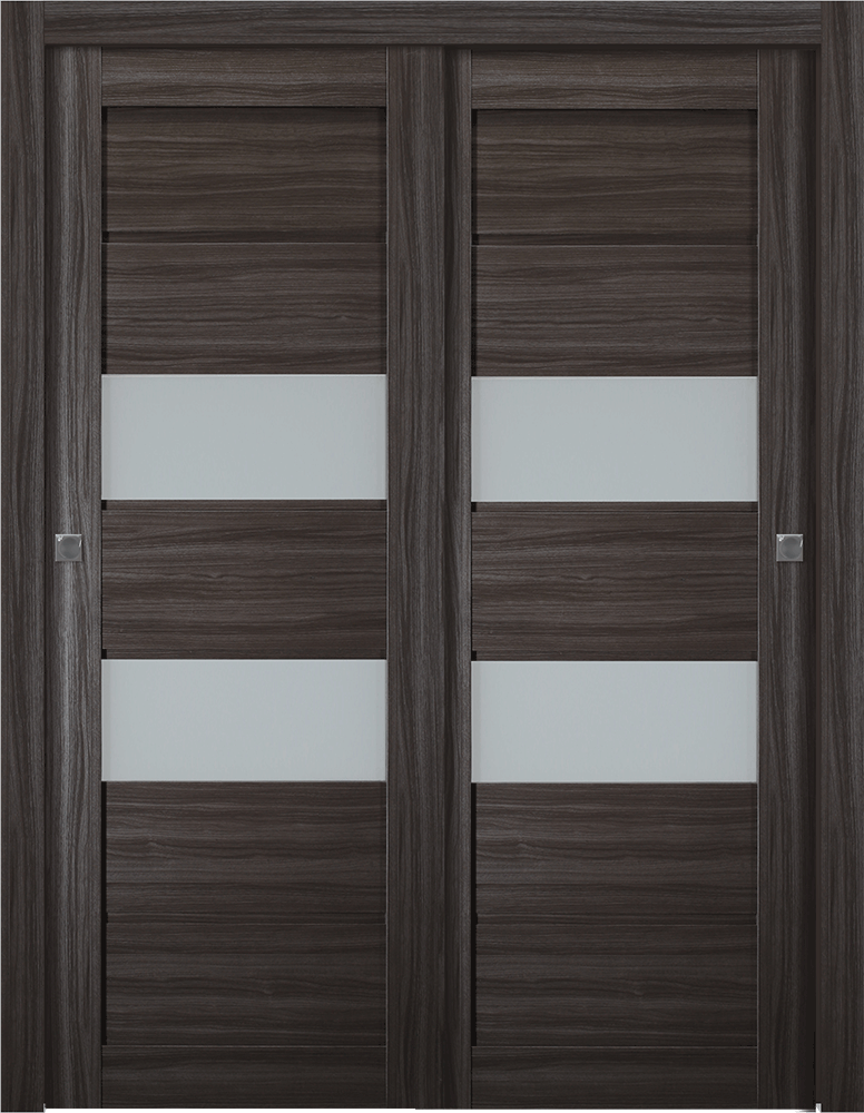 Dessa Vetro Gray Oak Bypass doors