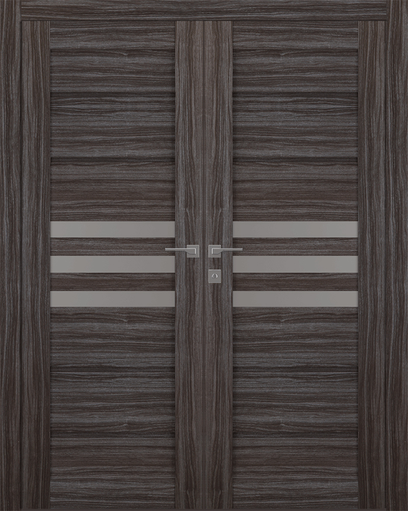 Dome Vetro Gray Oak Double doors