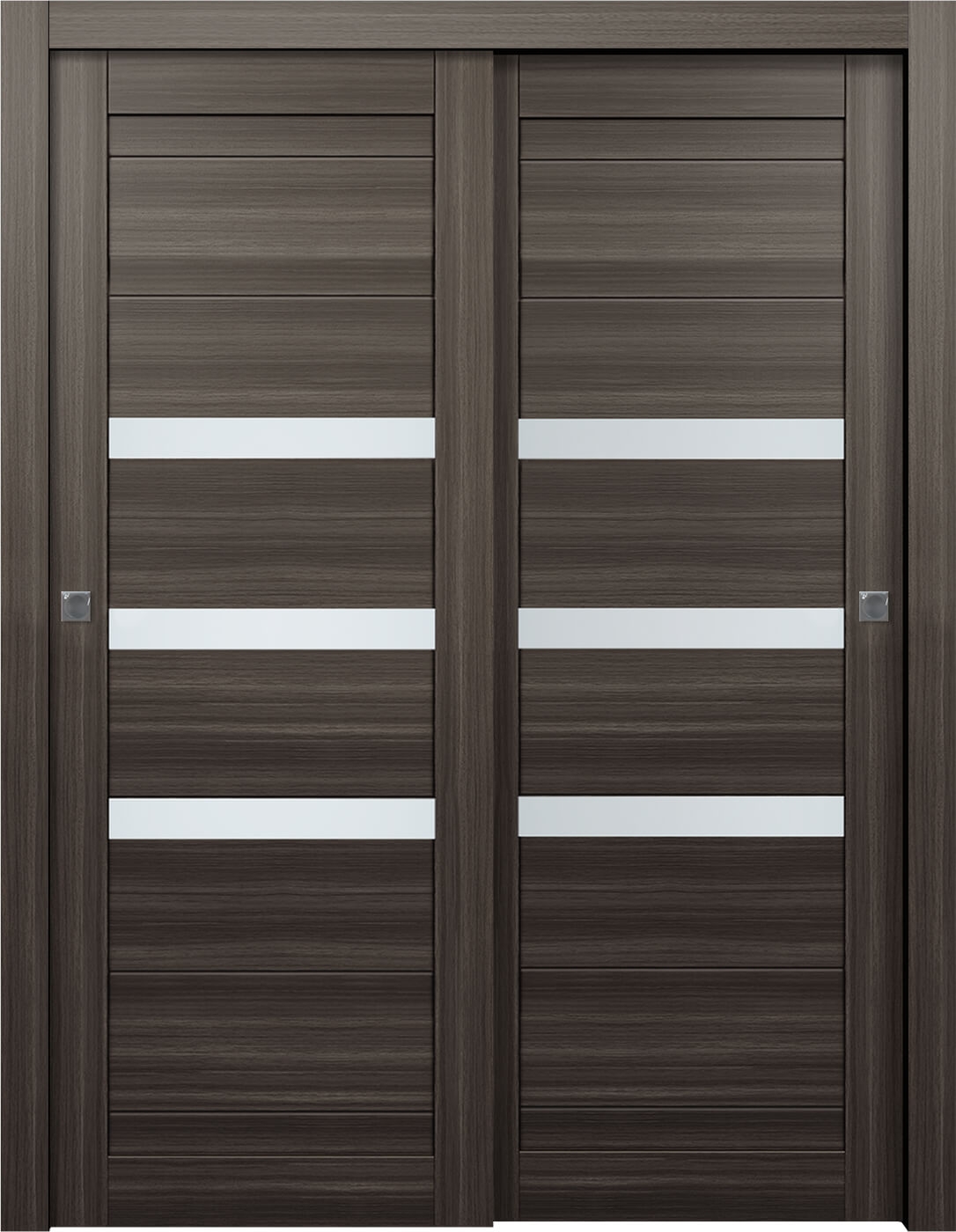 Dora Vetro Gray Oak Bypass doors