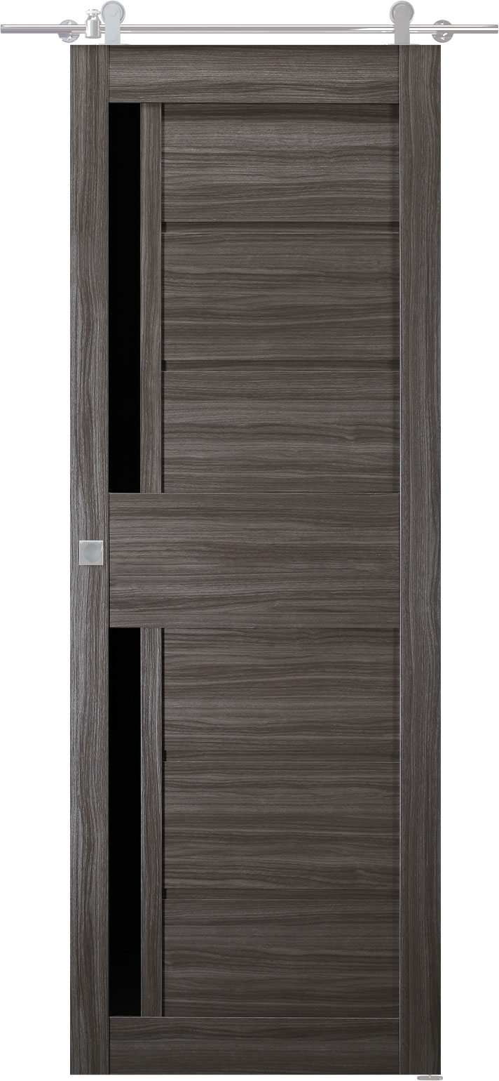 Esta Bl Vetro Gray Oak Barn doors