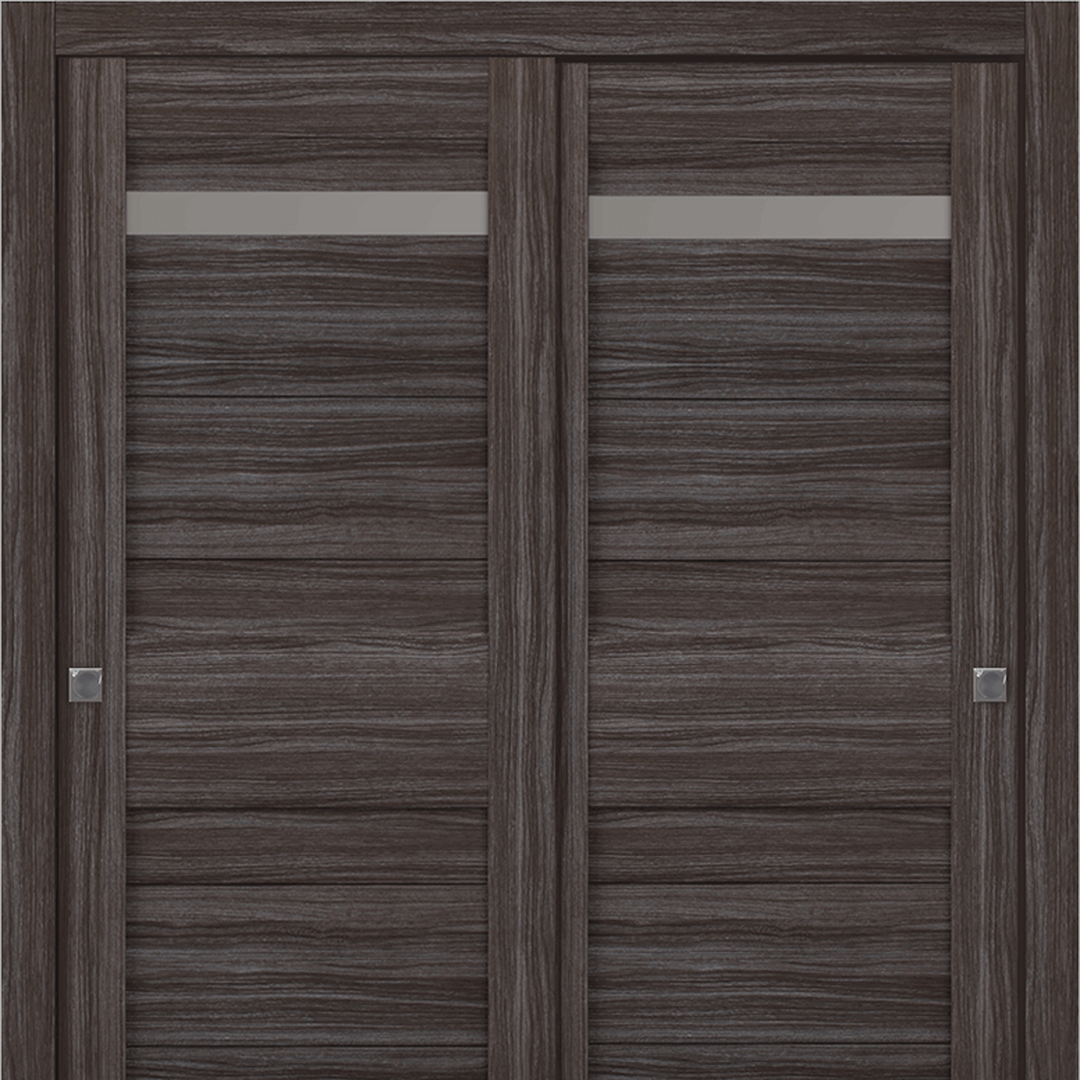 Imma Vetro Gray Oak Bypass doors