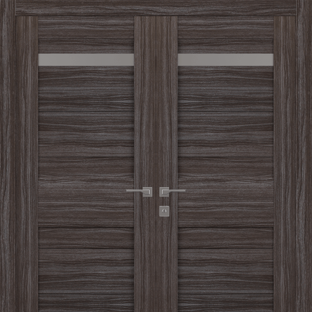 Imma Vetro Gray Oak Double doors