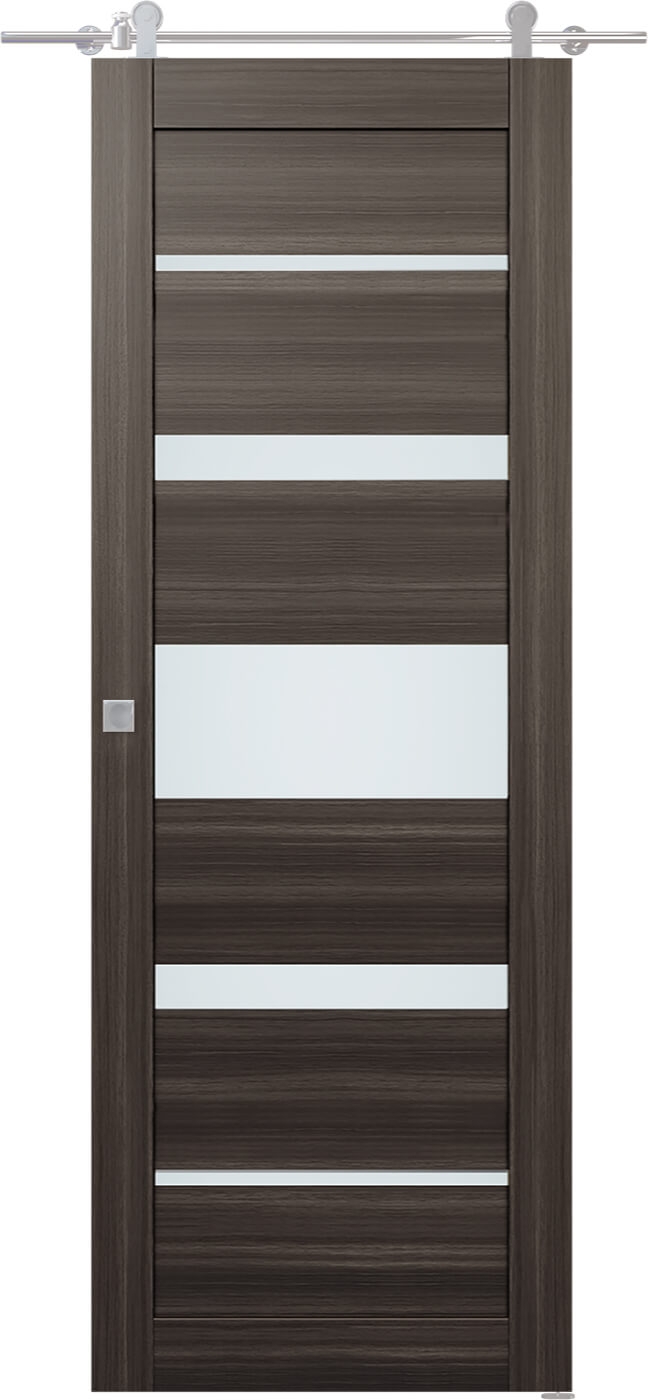 Kina Vetro Gray Oak Barn doors
