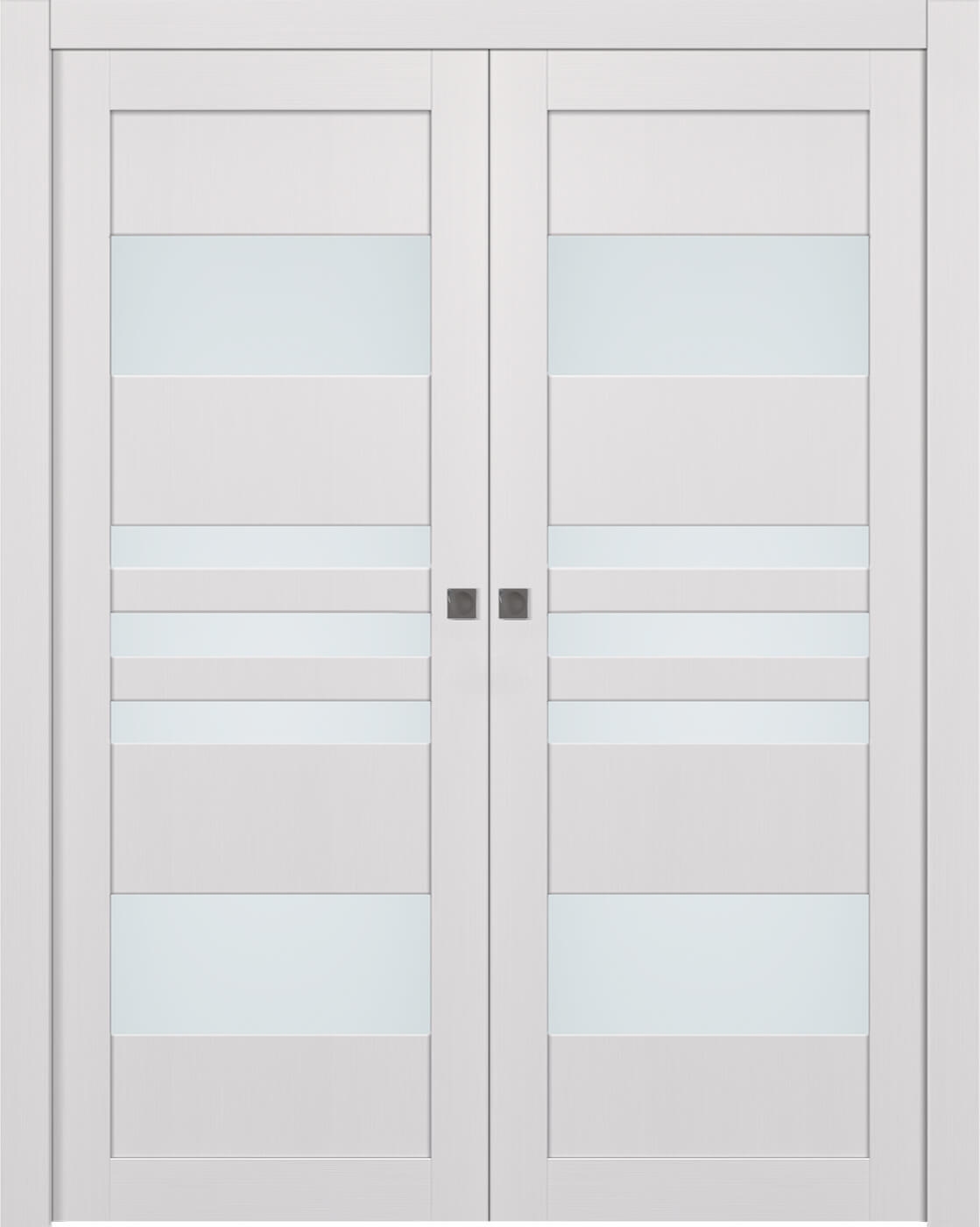 Leti Vetro Bianco Noble Double pocket doors