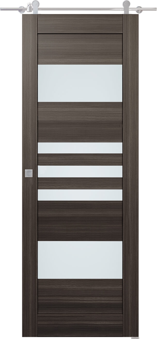 Leti Vetro Gray Oak Barn doors