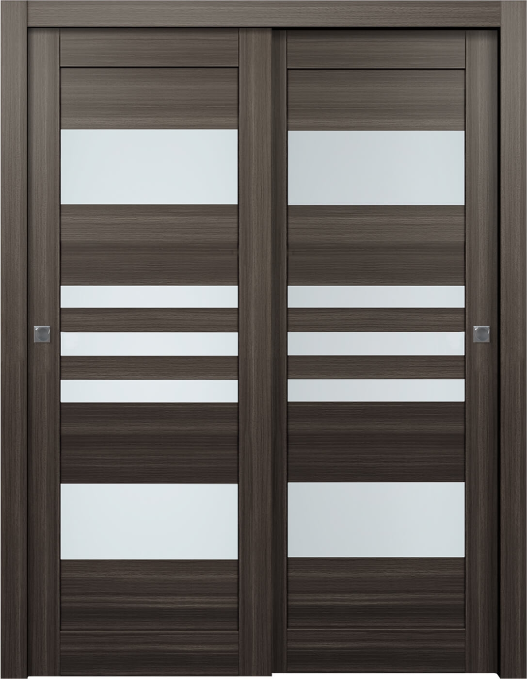 Leti Vetro Gray Oak Bypass doors