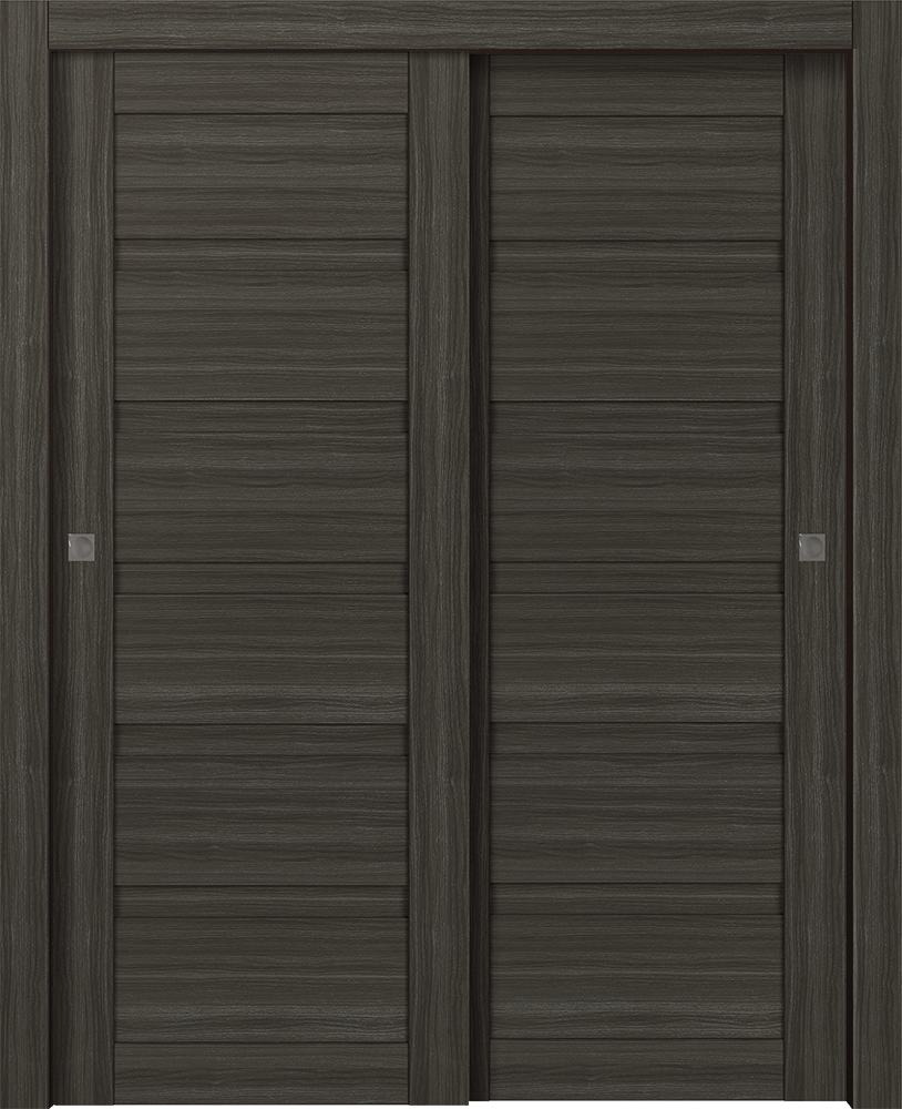 Louver Gray Oak Bypass doors