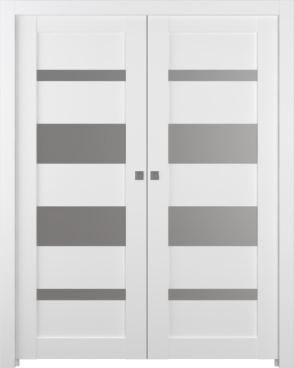 Mirella Vetro Bianco Noble Double pocket doors