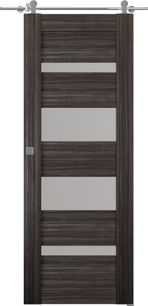 Mirella Vetro Gray Oak Barn doors