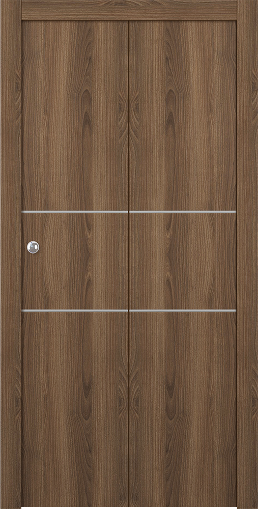Optima 2H Pecan Nutwood Bi-folding doors