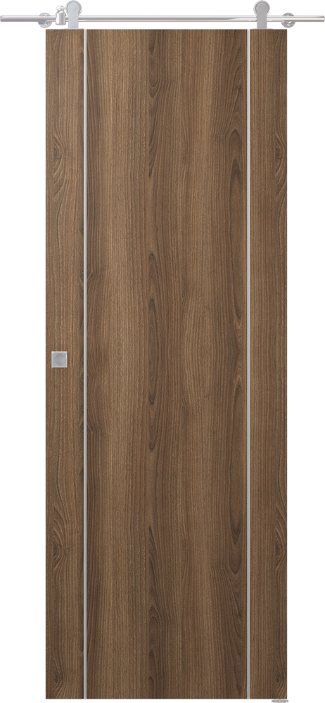 Optima 2U Pecan Nutwood Barn doors