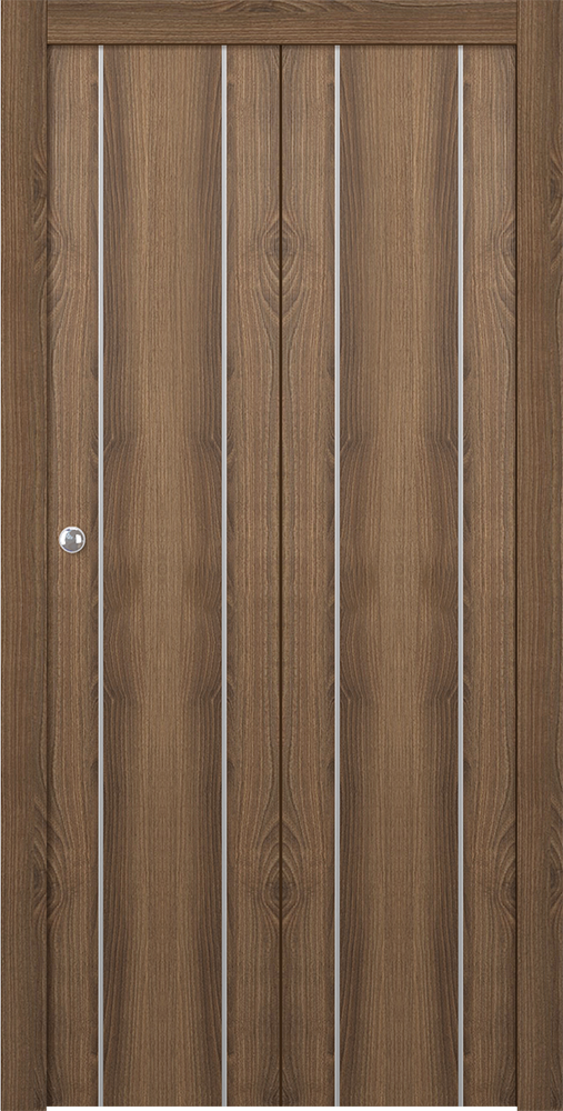 Optima 2U Pecan Nutwood Bi-folding doors