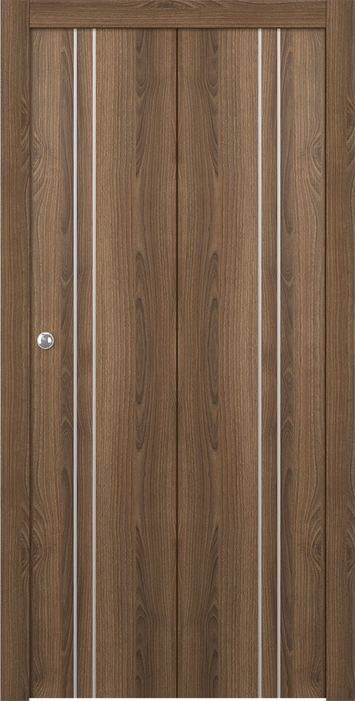 Optima 2V Pecan Nutwood Bi-folding doors