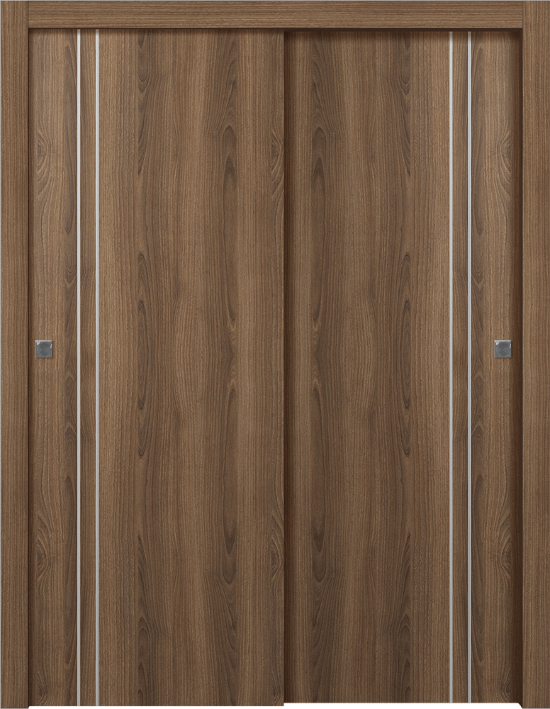 Optima 2V Pecan Nutwood Bypass doors
