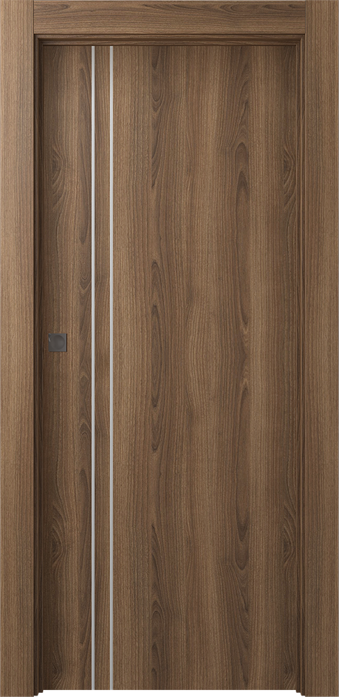 Optima 2V Pecan Nutwood Pocket doors