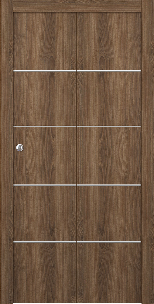 Optima 4H Pecan Nutwood Bi-folding doors
