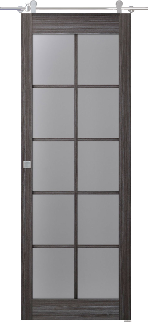 Palladio 10 Lite Vetro Gray Oak Barn doors