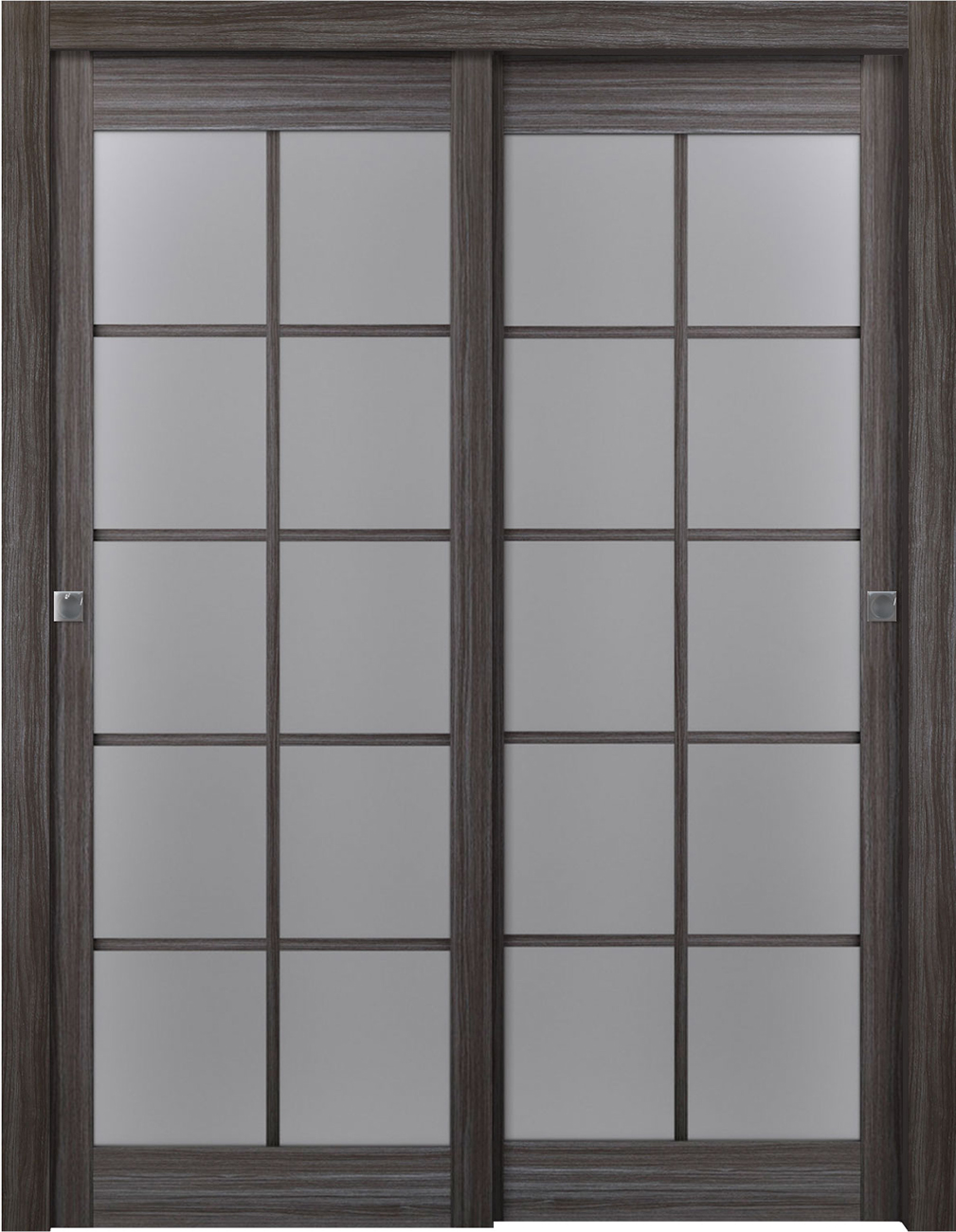 Palladio 10 Lite Vetro Gray Oak Bypass doors